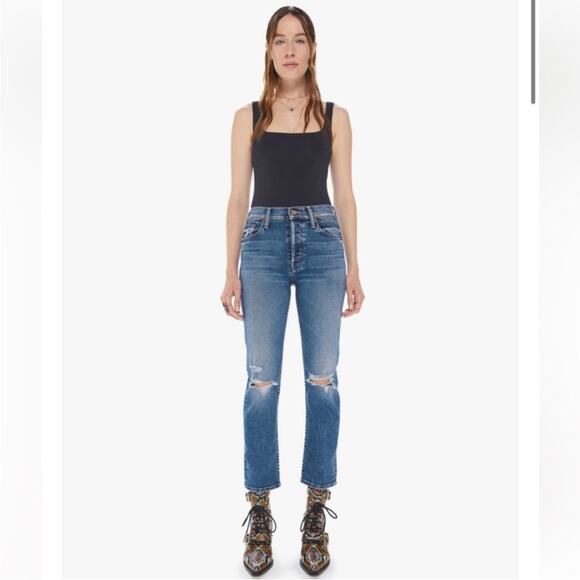 Mother Jeans The Tomcat Ankle High Rise Straight Leg Distressed 24 Roughing It - Picture 1 of 15